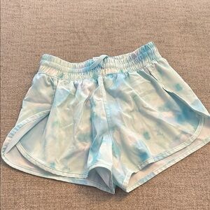 Girls Light Blue Tie-Dye Shorts